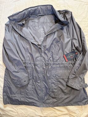 St. John's Bay Gray Lightweight Packable Anorak womens 2x